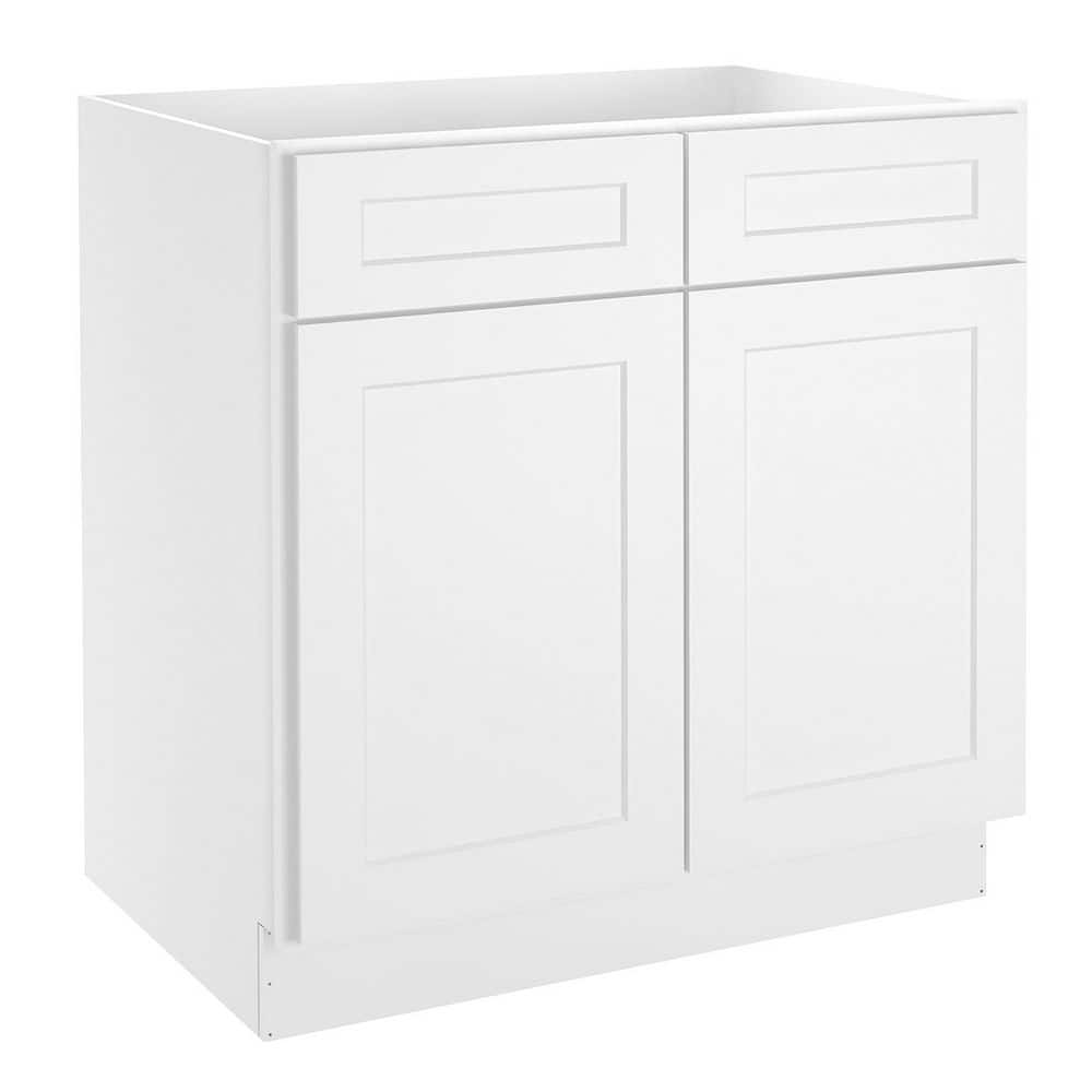 HOMEIBRO 33 in. W x 24 in. D x 34.5 in. H in Shaker White Plywood Ready ...