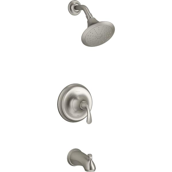 KOHLER Forte Rite-Temp 1-Handle Bath and Shower Trim Kit in Vibrant Brushed Nickel (Valve not Included)