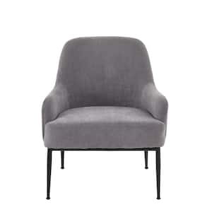 Elegance Grey Velvet Arm Chair