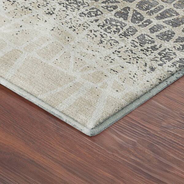 Mayfield Premium Machine Washable Abstract AMF2404 Ivory 10 ft. x 14 ft. Area Rug