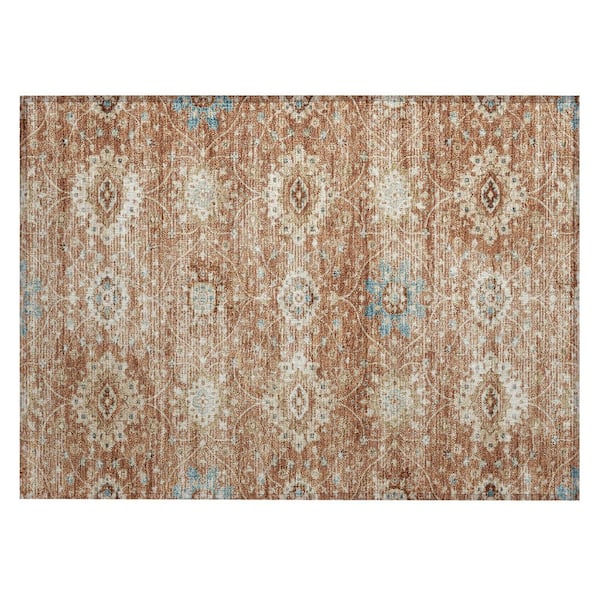 Chantille Machine Washable Indoor/Outdoor Abstract ACN3100 Rust 3 ft. x 4 ft. Area Rug