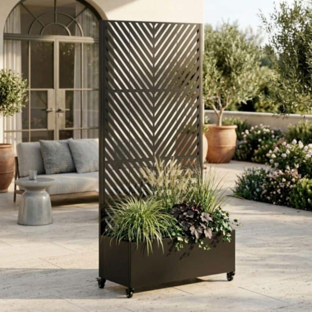 Black Metal Decorative Plant Stand with Trellis, Vertical Display Stand for Home Decor price history on PriceWatchPro