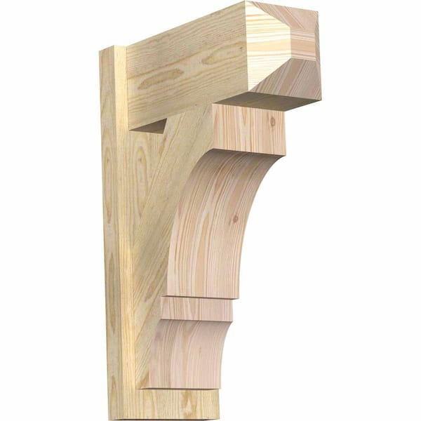 Ekena Millwork 8 in. x 26 in. x 18 in. Douglas Fir Balboa Craftsman Rough Sawn Outlooker
