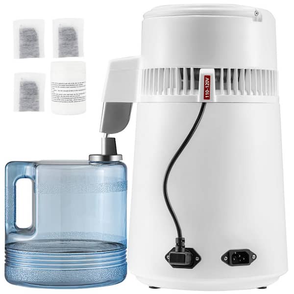 SVOPES 4 L/17 Cups Water Distiller, 1 L/H Distiller with 0-99 H Timer, 750 Watt, Stainless Steel, White Electric Kettle