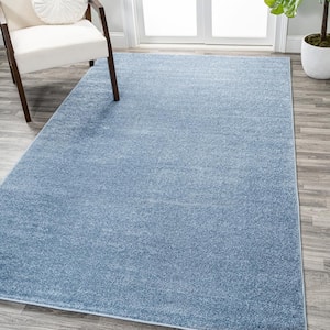 Haze Solid Low-Pile Classic Blue 10 ft. x 14 ft. Area Rug