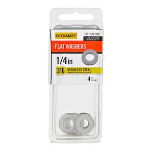 Marine Grade Stainless Steel 1/4 in. Flat Washer (4 Pieces)