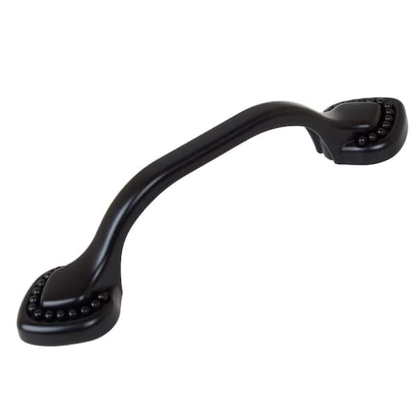 GlideRite 3 in. Center-to-Center Matte Black Beaded Cabinet Pull (10-Pack)