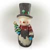 Alpine Corporation Solar Snowman Statue with Color Changing LED Lights ...