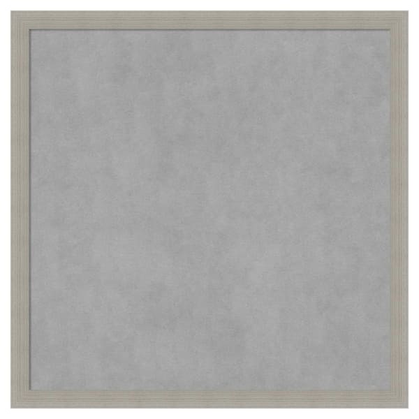 Amanti Art Woodgrain Stripe Grey 26 in. x 26 in. Framed Magnetic Board