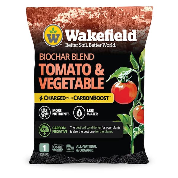 Biochar Blend with CarbonBoost for Tomatoes and Vegetables, Soil Amendment-1 cu. ft. Bag
