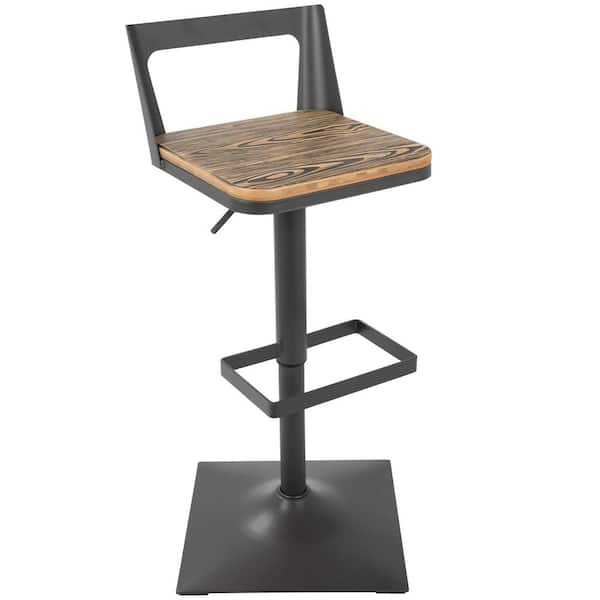 Lumisource Samurai Antique and Espresso Adjustable Bar Stool