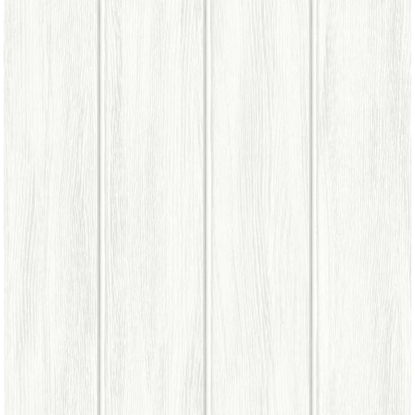 NextWall Alabaster Wood Panel Vinyl Peel and Stick Wallpaper Roll (Covers 30.75 sq. ft.)