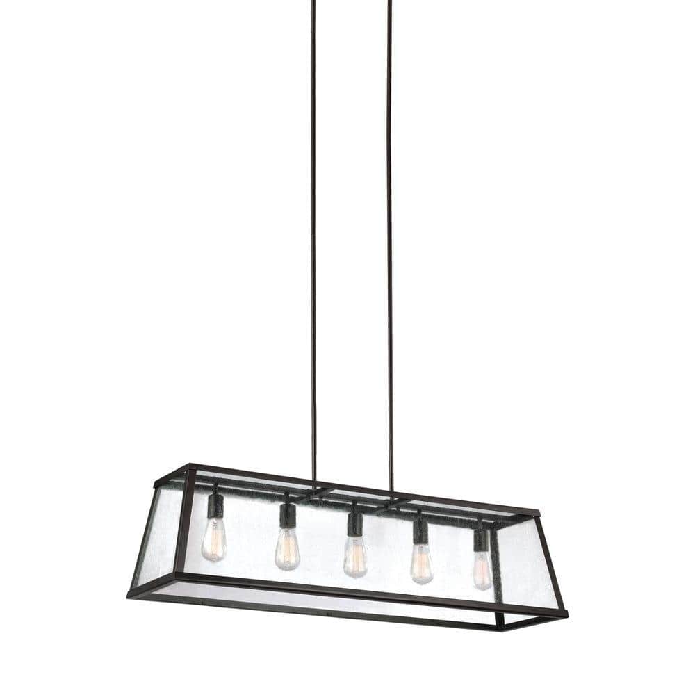 Oil Rubbed Bronze and Crystal 5-Light Island Chandelier