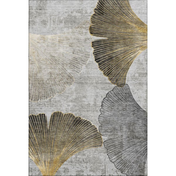 Addison Rugs Mayfield Premium Machine Washable Indoor/Outdoor Geometric AMF626 Gray 3 ft. x 5 ft. Area Rug