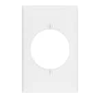 1-Gang 2.15 in. Dia hole Midway Nylon Wall Plate, White