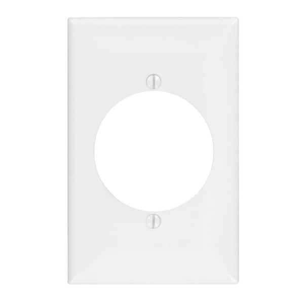 Leviton 1-Gang 2.15 in. Dia hole Midway Nylon Wall Plate, White