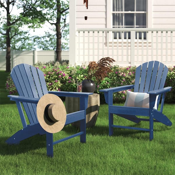 MIRAFIT Classic Navy Blue Composite of Adirondack Chair (Set of 2)