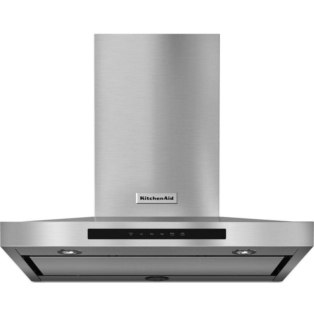 KitchenAid 30 in. Wall Mount Convertible Canopy Range Hood in Stainless Steel, Silver