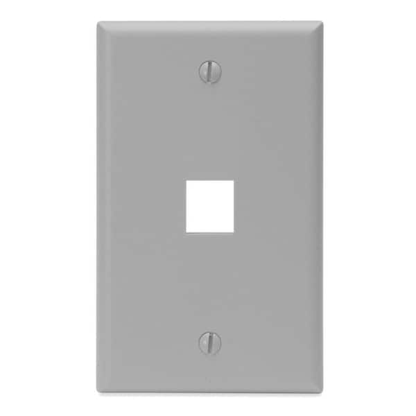 Leviton Gray 1-Gang Audio/Video Wall Plate (1-Pack)