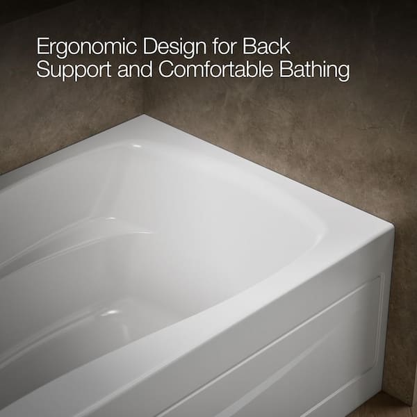 KOHLER Mariposa 60 in. x 36 in. Soaking Bathtub with Left
