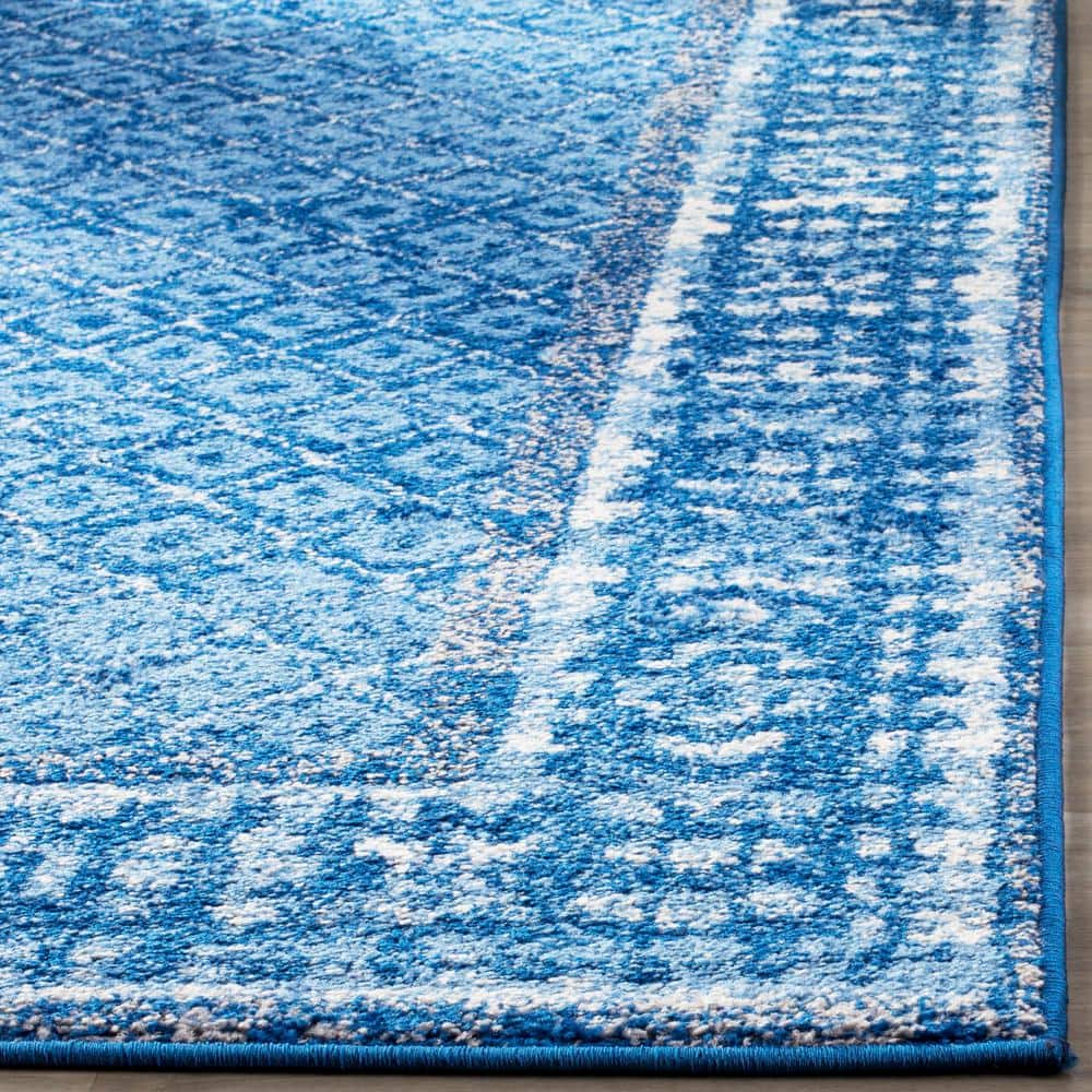 Chic Lodge Style Easy-Care Blue Synthetic 5' x 7' Area Rug