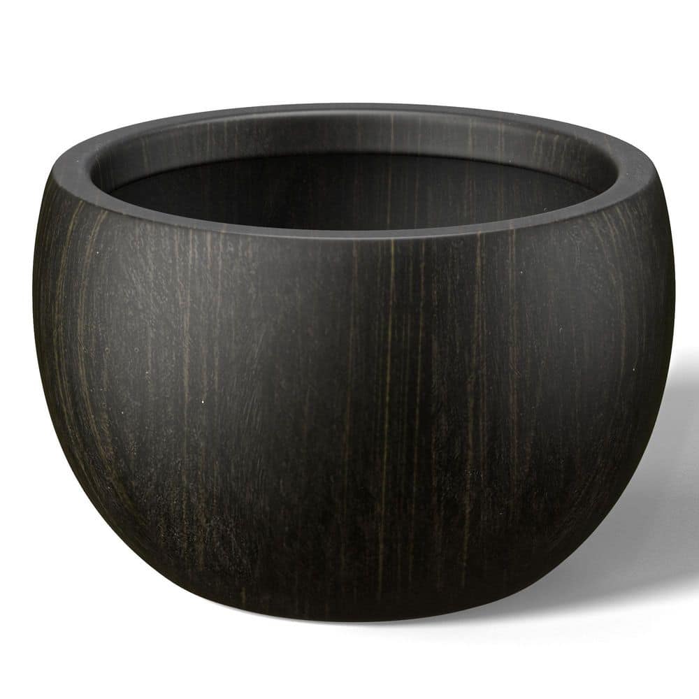 16 in. Medium Bronzed Black (Enhanced Interior) Concrete Round Planter / Pot with Drainage Holes price history on PriceWatchPro