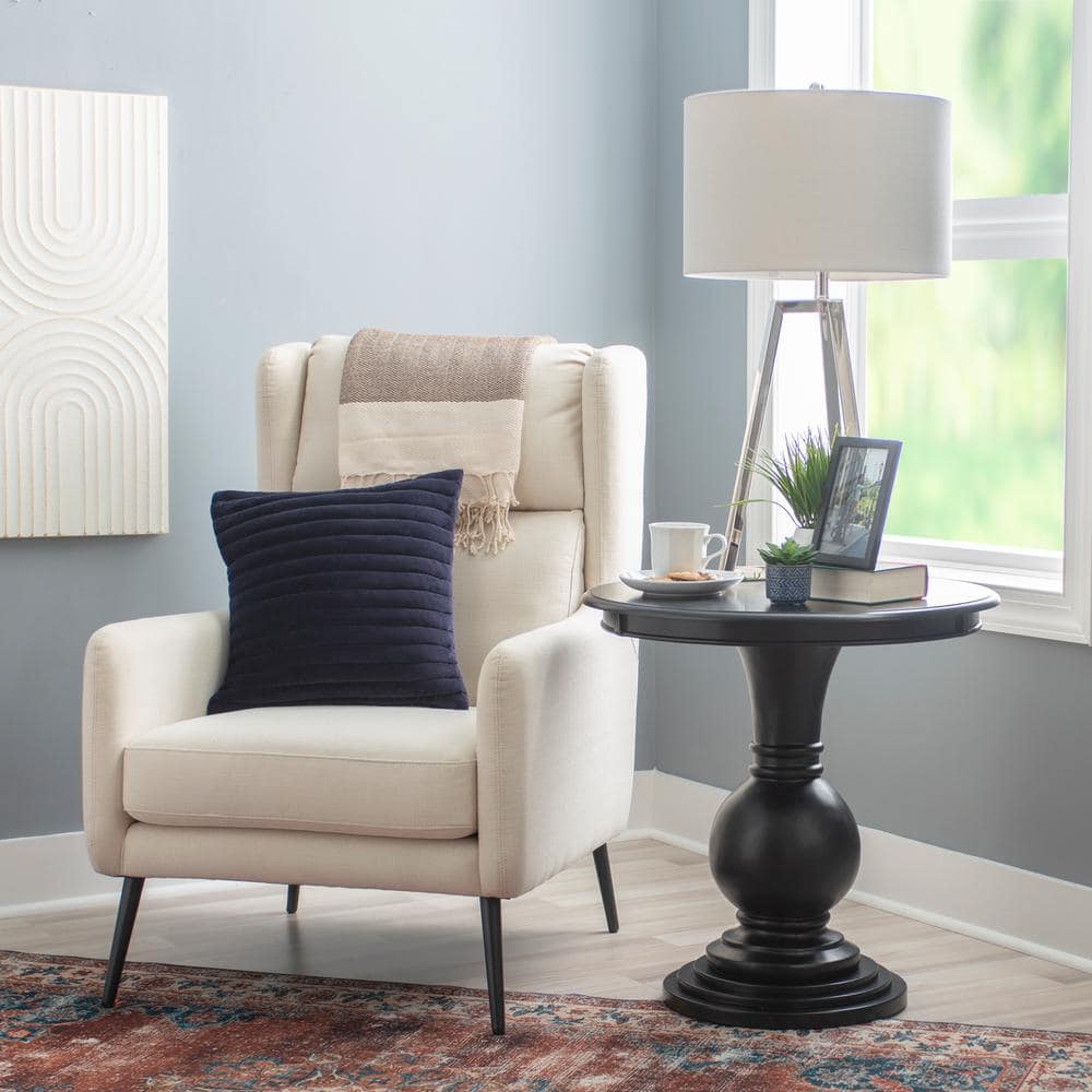 Lexis 26.25 in. Espresso Round Wood Accent End Table - thumbnail 8