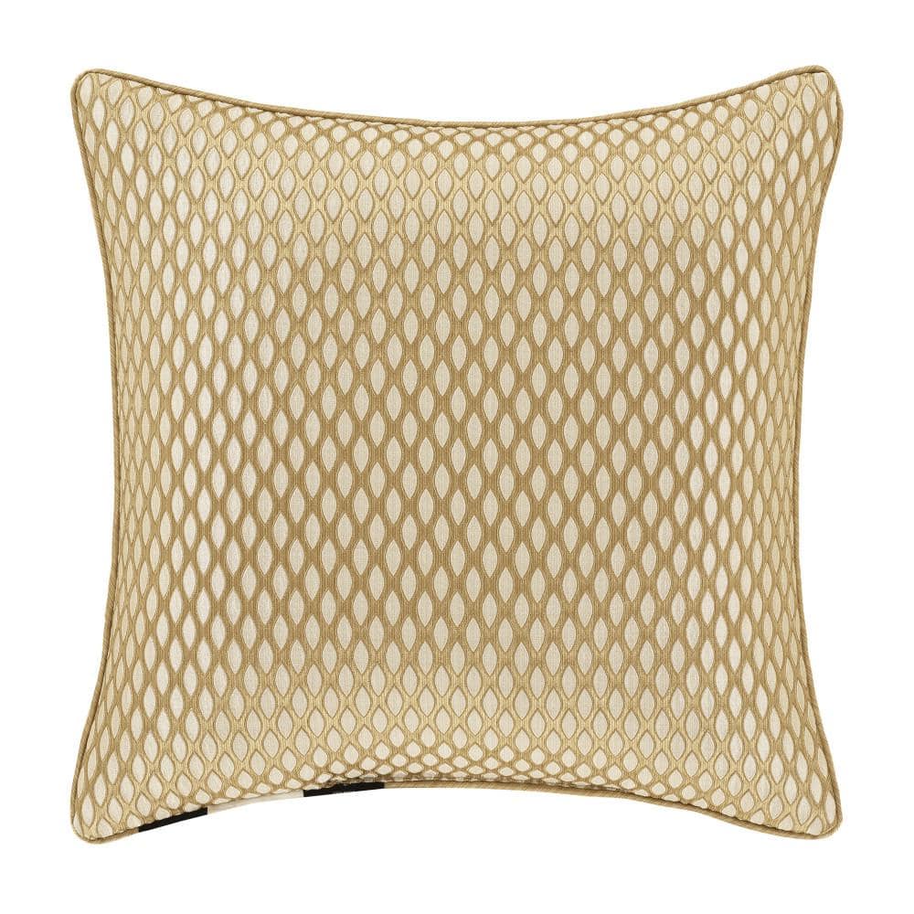 Lazlo 20" Gold and Ivory Damask Throw Pillow