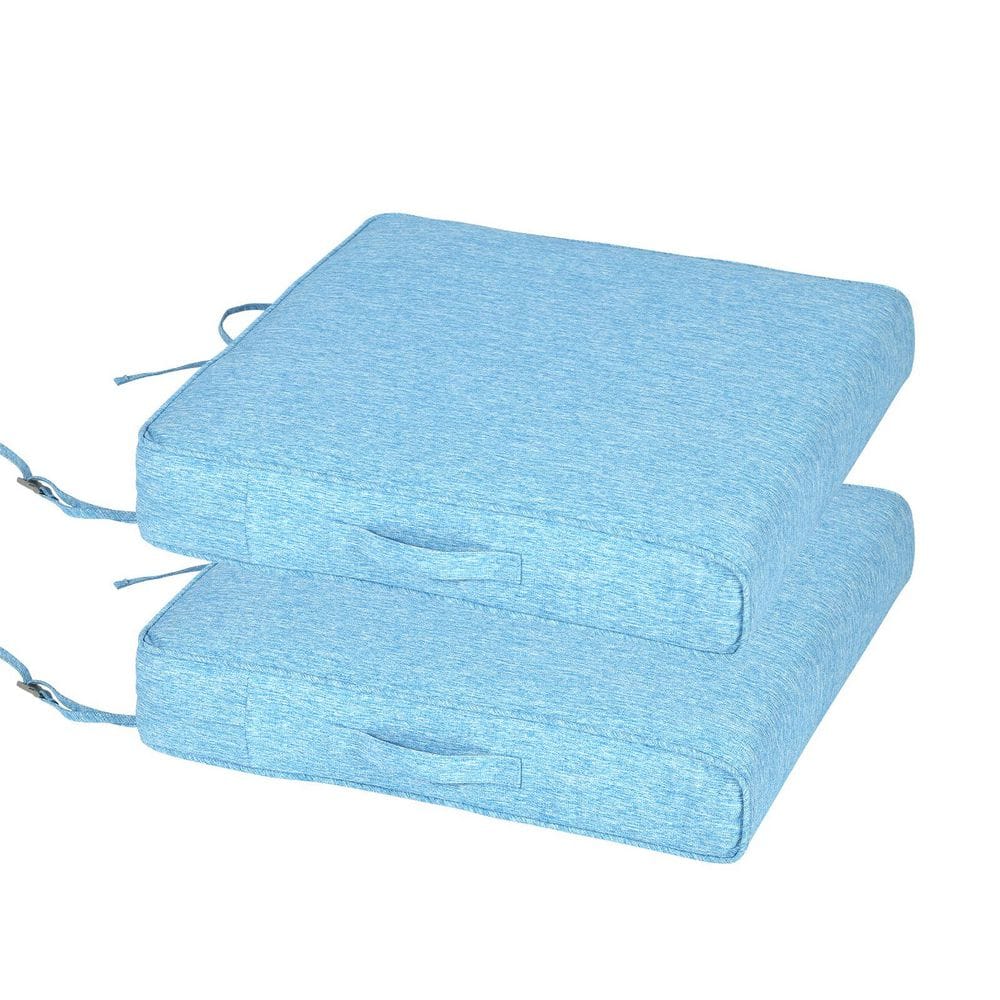 25 in.W x 25 in.D Square Outdoor Replacement Seat Cushion in Lake Blue (2-Pack) price history on PriceWatchPro