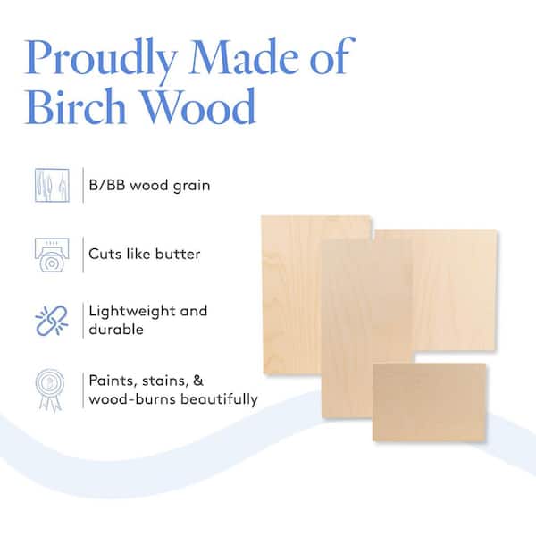 Consmos Baltic Birch Plywood 3mm 1/8" 12" X 12" Craft Wood B/BB Grad
