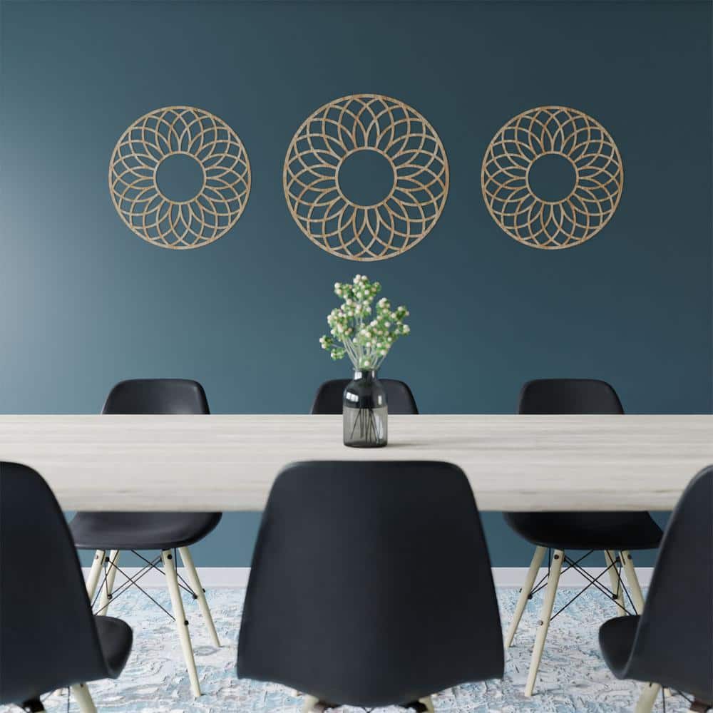 18" Round Unfinished Oak Ceiling Medallion with Pierced Design
