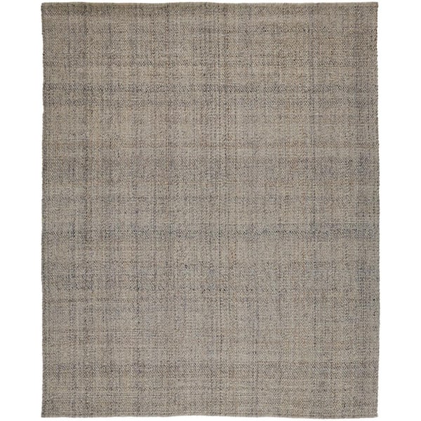 HomeRoots 12 x 15 Gray and Ivory Solid Color Area Rug