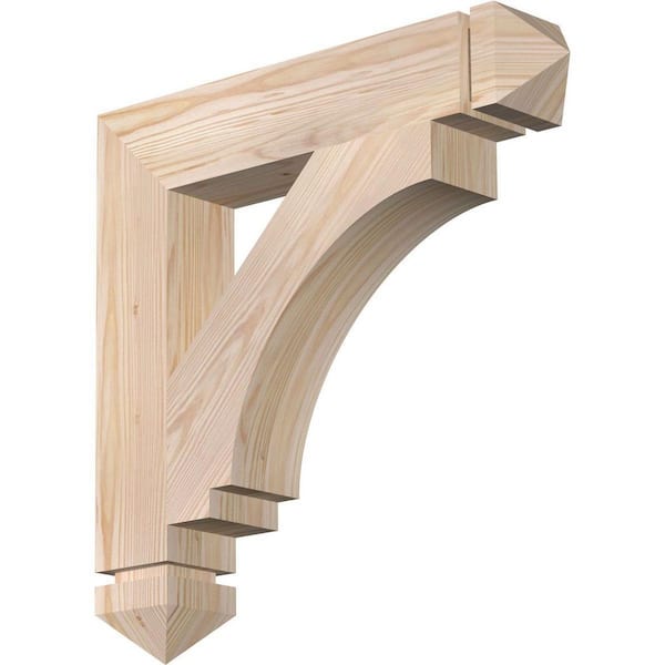Ekena Millwork 3.5 in. x 20 in. x 20 in. Douglas Fir Imperial Arts and Crafts Smooth Bracket