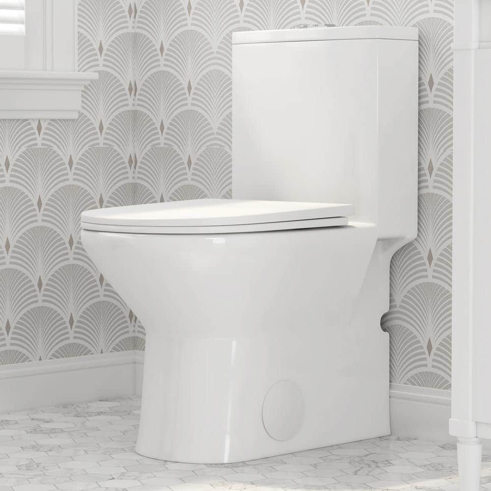 Naples White Dual Flush Compact Chair Height Elongated Toilet
