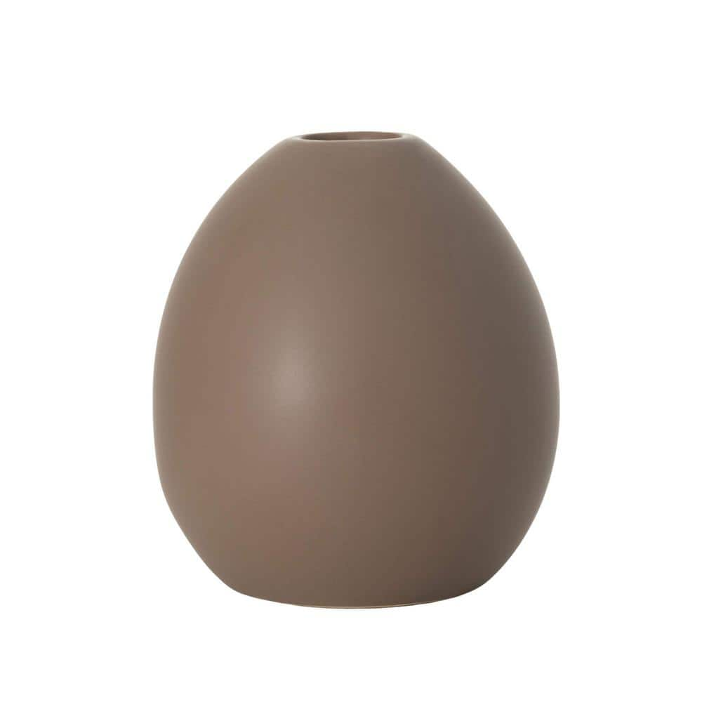 SULLIVANS 7.5 in. Modern Matte Brown Oval Vase, Ceramic CM3147 - The ...