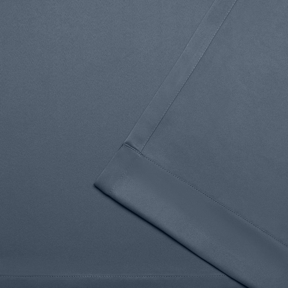 Vintage Indigo Polyester Blackout Grommet Curtain Panels, 52" x 84"
