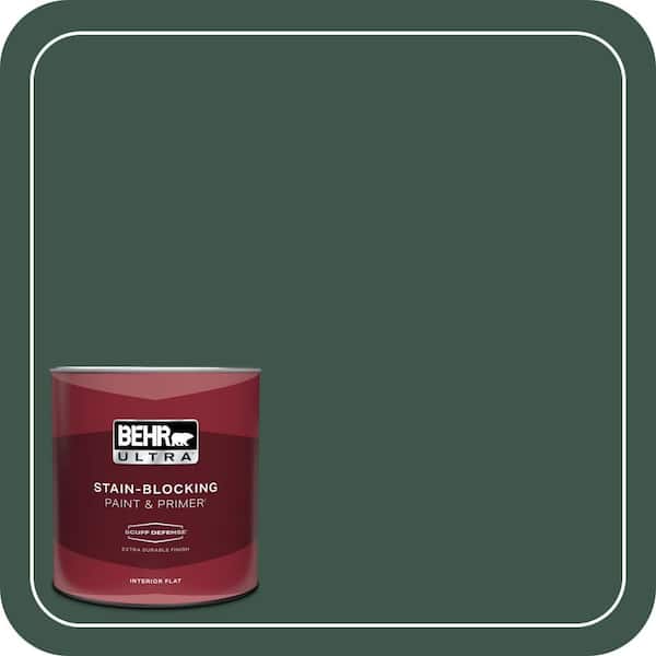 BEHR ULTRA 1 qt. #470F-7 Deep Jungle Extra Durable Flat Interior Paint & Primer