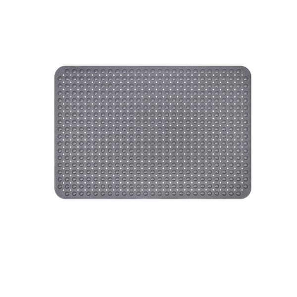 31.5 in. x 47.2 in. Large Shower Mat in Grey, Non Slip Shower Mats for Inside Shower with Drain Hole and Suction Cups