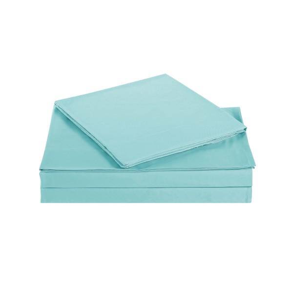 Turquoise Twin XL Solid Microfiber Polyester Kids Sheet Set