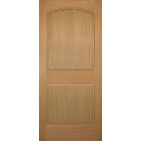 Builders Choice 36 in. x 80 in. 2-Panel Arch Top Stain Grade Wood Hemlock Interior Door Slab
