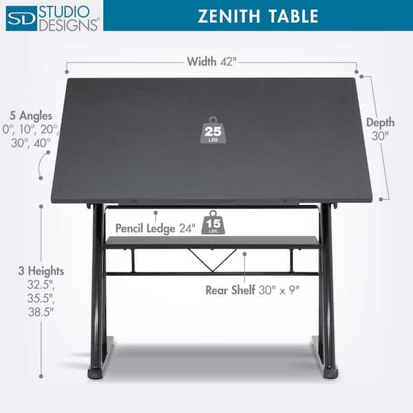 Studio Designs Zenith 42 in. W Drawing/ Writing Desk in Black with