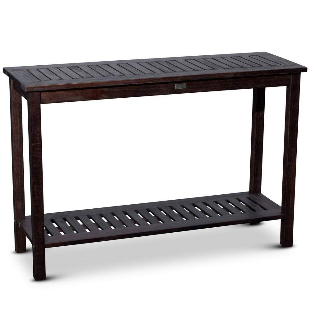 Black Rectangular Eucalyptus Wood Outdoor Dining Table