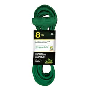 8 ft. 16/3 3-Outlet Heavy Duty Extension Cord, Green