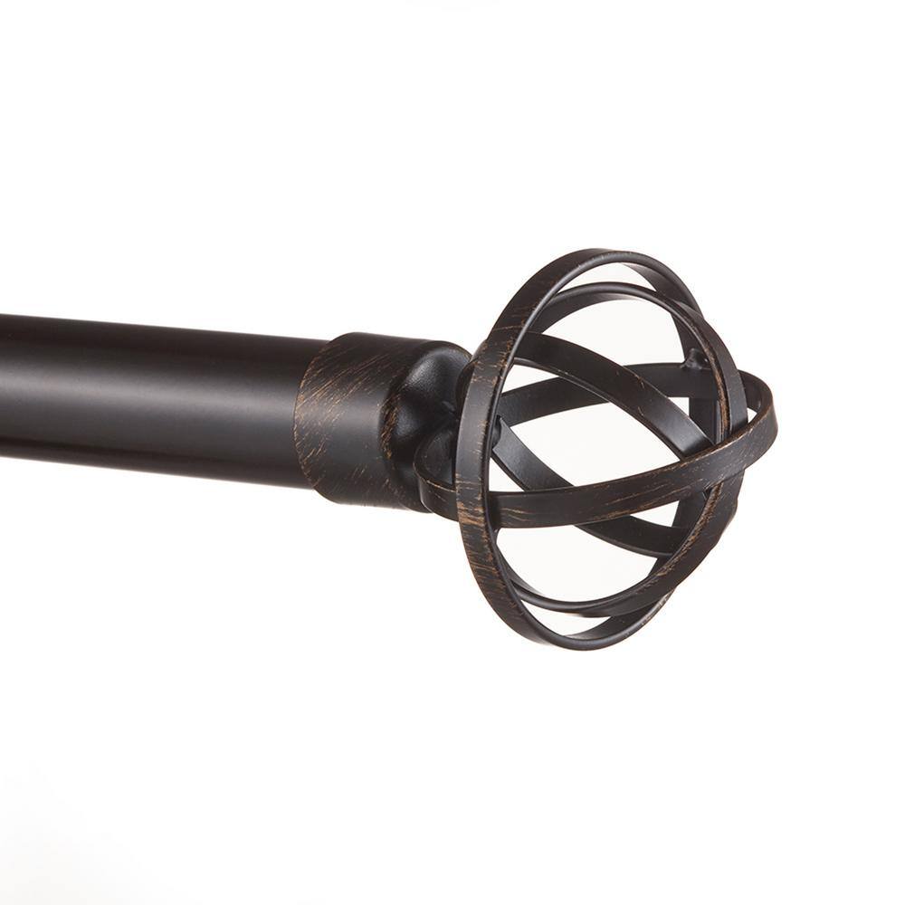 Jetson 66 in. - 120 in. Adjustable 1 in. Single Curtain Rod Kit in Matte Bronze with Finial price history on PriceWatchPro