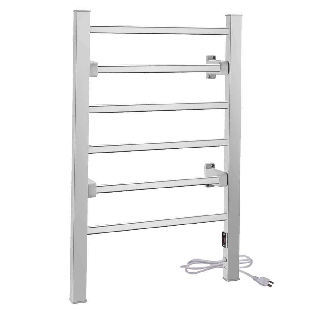 Met bloed bevlekt rand Walging ANZZI Naples 6-Bar Wall Mounted or Free Standing Electric Towel Warmer Rack  in Aluminum TW-FS103AL - The Home Depot