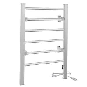 Naples 6-Bar Wall Mounted or Free Standing Electric Towel Warmer Rack in Aluminum