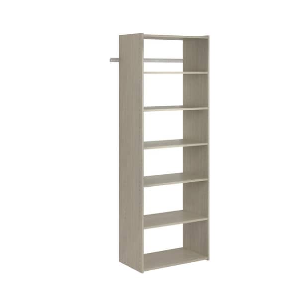 Closet Evolution Essential Shelf 25 in. W Rustic Grey Wood Closet Tower