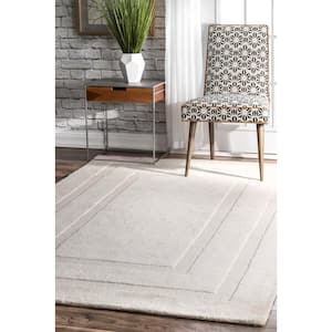Zamora Solid Ivory 5 ft. x 8 ft. Area Rug