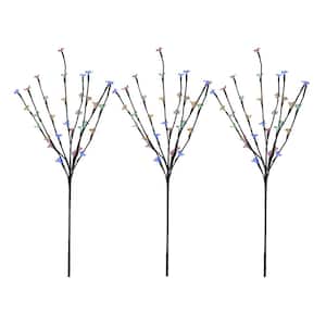 2.5 ft. Multi-Colored LED Cherry Blossom Lighted Artificial Tree Branches (Set of 3)