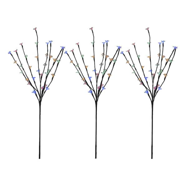 Northlight 2.5 ft. Multi-Colored LED Cherry Blossom Lighted Artificial Tree Branches (Set of 3)